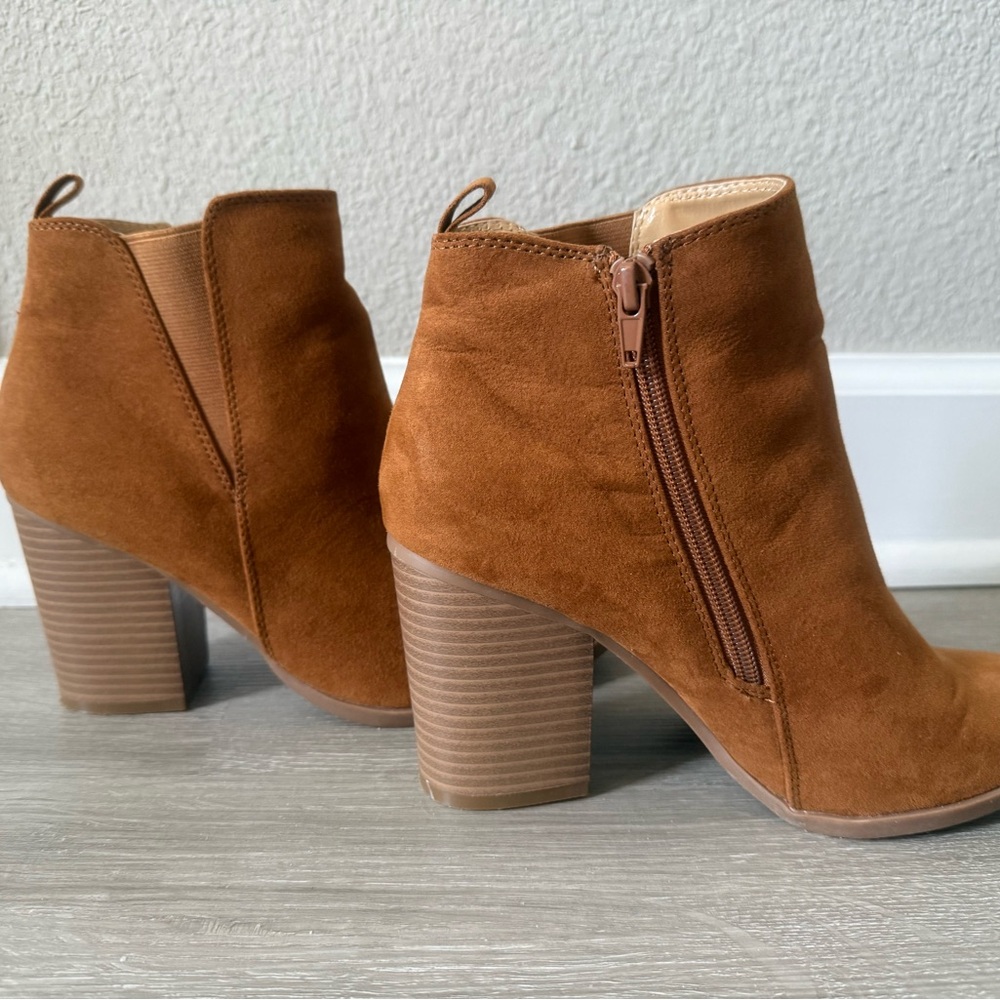 Express Tan faux Suede Ankle Boots